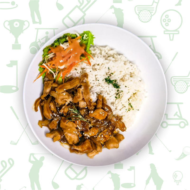 Nasi Beef Teriyaki - Fun Golf & Cafe, Golf Jababeka, Golf Lippo Cikarang, Belajar Golf, Simulator Golf