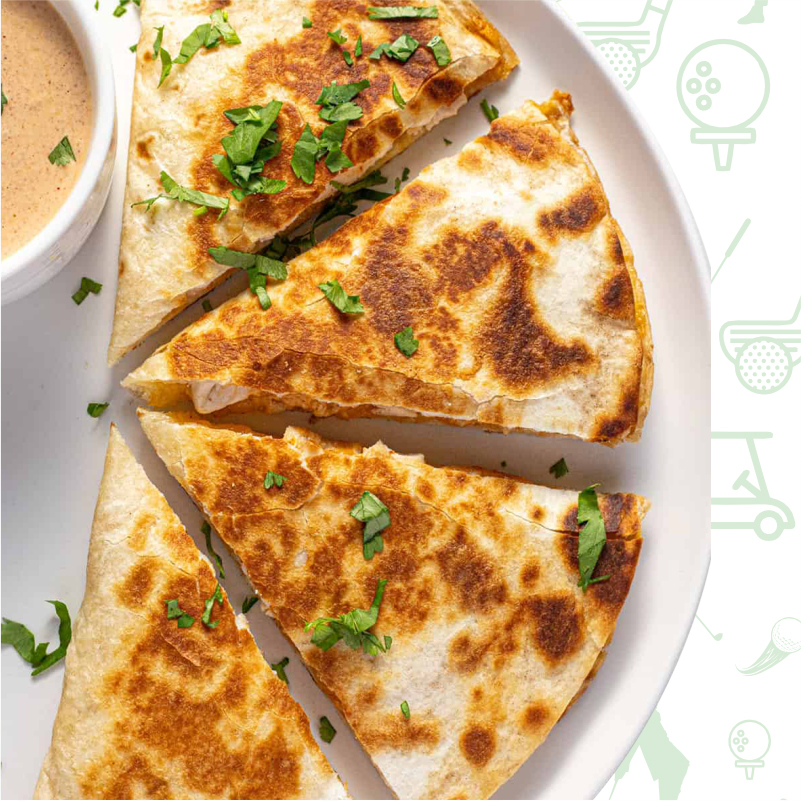 Quesadilla - Fun Golf & Cafe, Golf Jababeka, Golf Lippo Cikarang, Belajar Golf, Simulator Golf