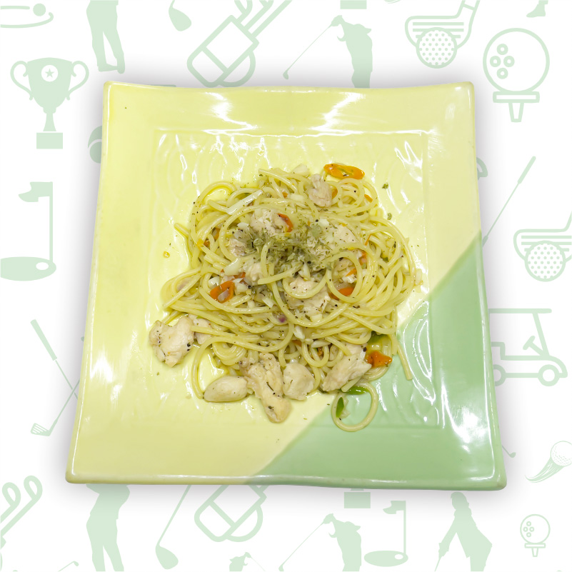 Spaghetti aglio olio - Fun Golf & Cafe, Golf Jababeka, Golf Lippo Cikarang, Belajar Golf, Simulator Golf